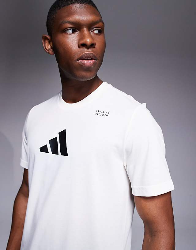 Asos Adidas Training T-shirt With Graphic Print In White