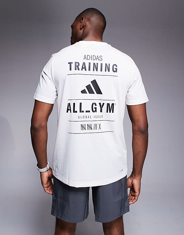 asos adidas Training t-shirt with graphic print in white