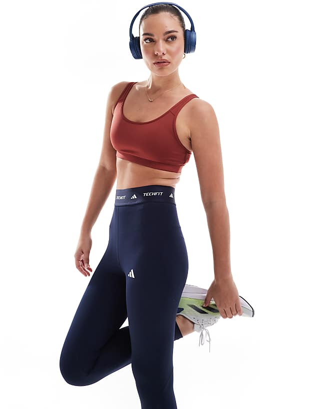 Asos Adidas Training Tech Fit 7/8 Sculpt Leggings In Navy