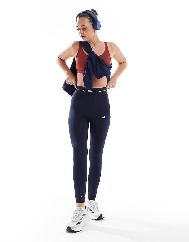 asos adidas Training tech fit 7/8 sculpt leggings in navy