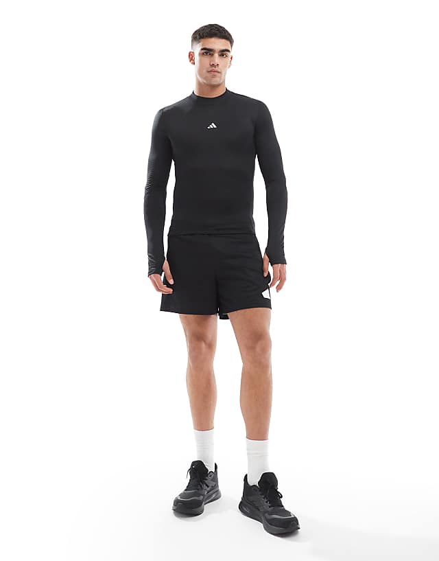 Asos Adidas Training Tech-Fit Cold Ready Long Sleeve T-shirt In Black