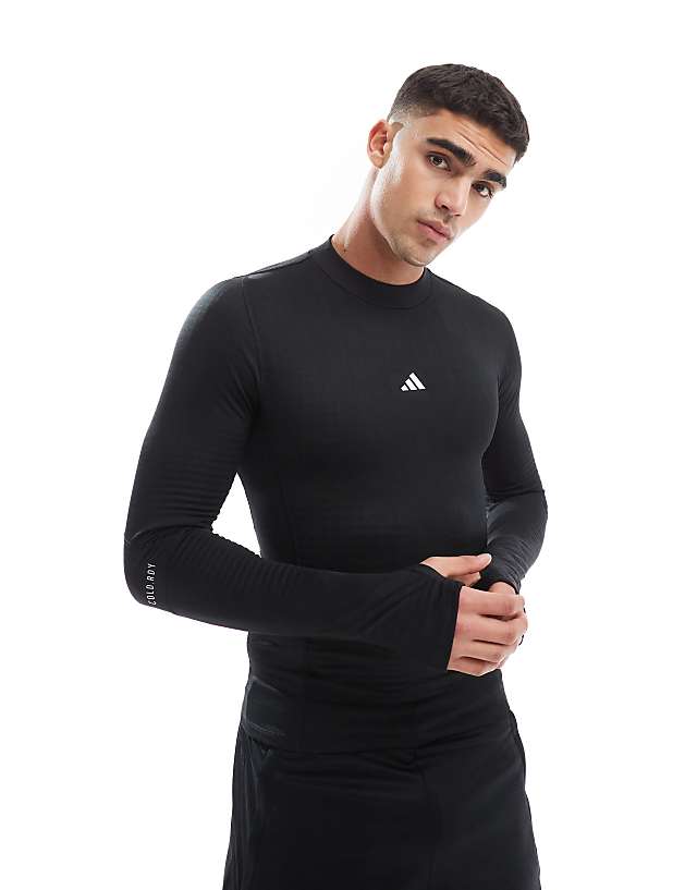 asos adidas Training Tech-Fit Cold Ready long sleeve t-shirt in black