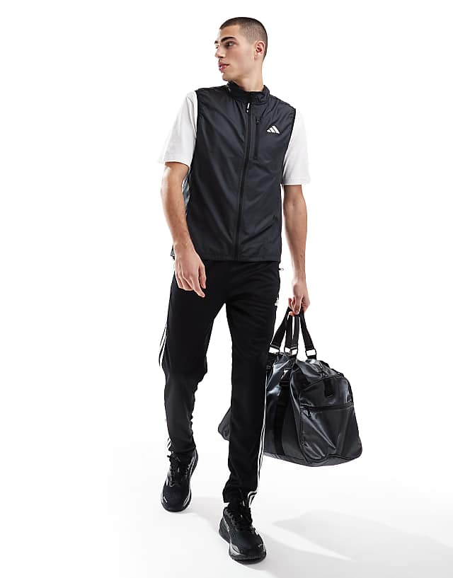 Asos Adidas Training Train Essentials 3 Stripe Joggers In Black