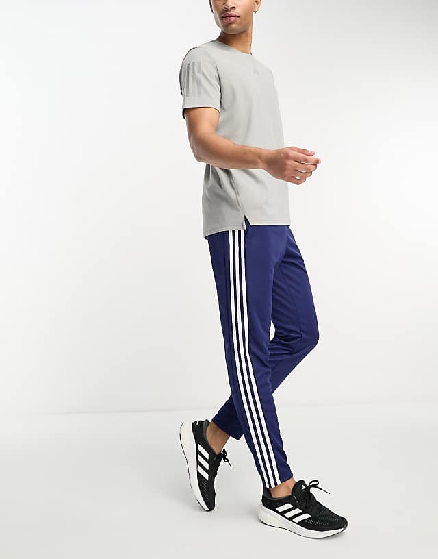Asos Adidas Training Train Essentials 3 Stripe Joggers In Navy
