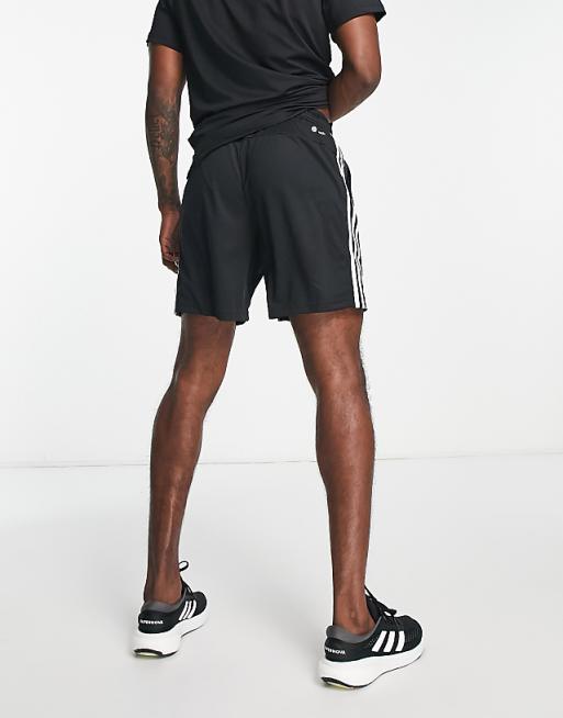 Asos Adidas Training Train Essentials 3 Stripe Shorts In Black