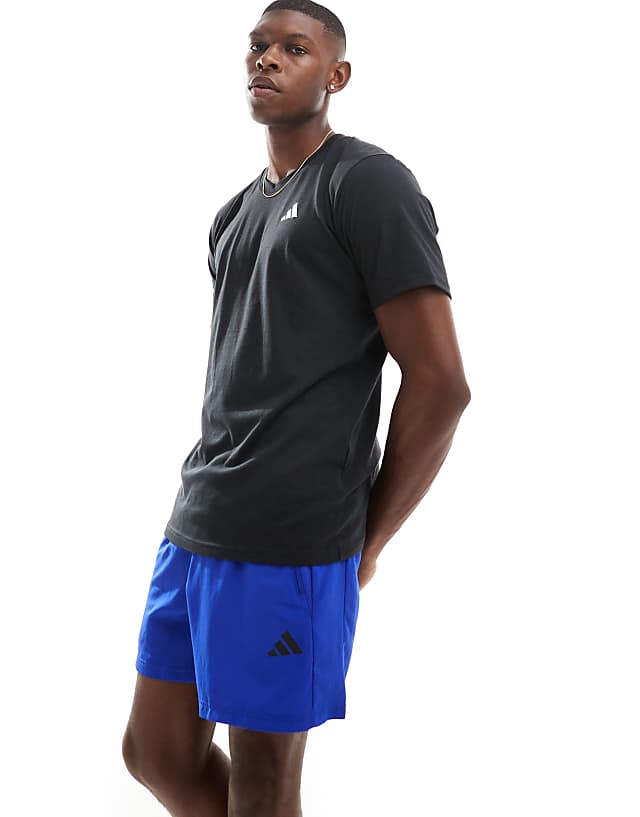 asos adidas Training Train Essentials 7 inch woven shorts in blue