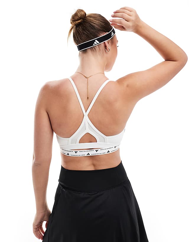 Asos Adidas Training Train Essentials Low Support Sports Bra In White