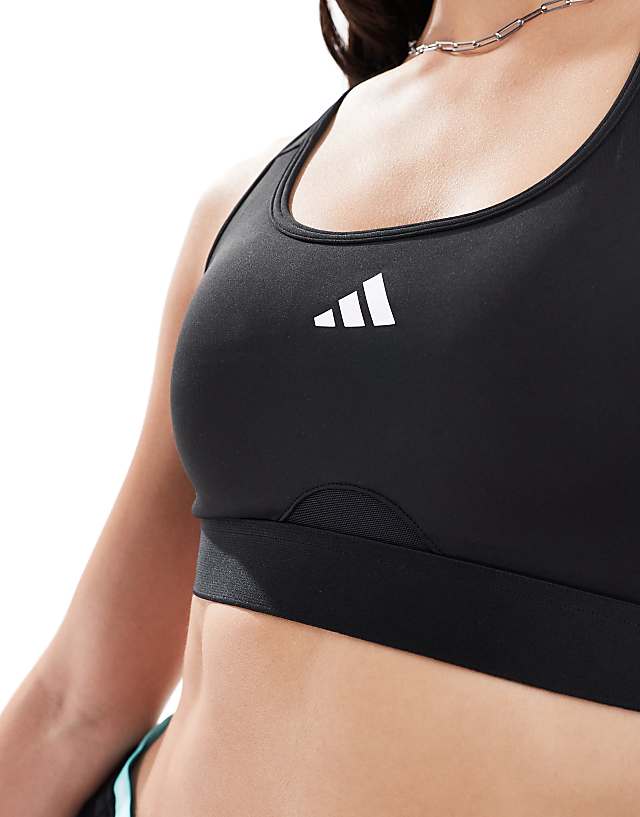 Asos Adidas Training Train Essentials Mid Support Sports Bra In Black