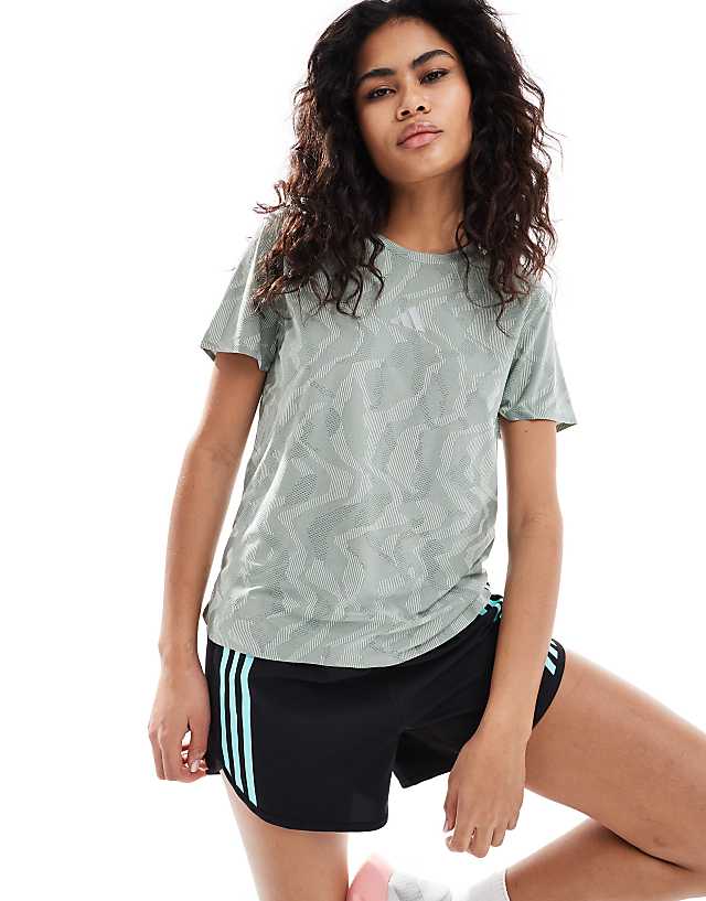 asos adidas Training Ultimate t-shirt in silver green print
