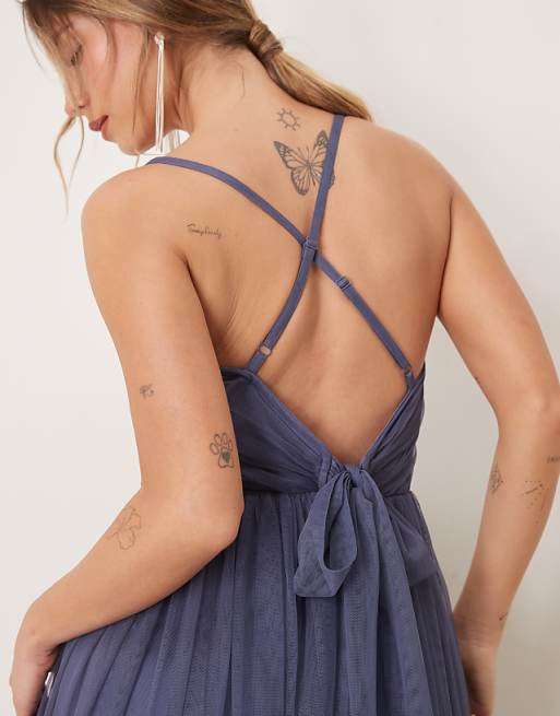 Asos Anaya Cami Maxi Bridesmaid Dress In Indigo Blue