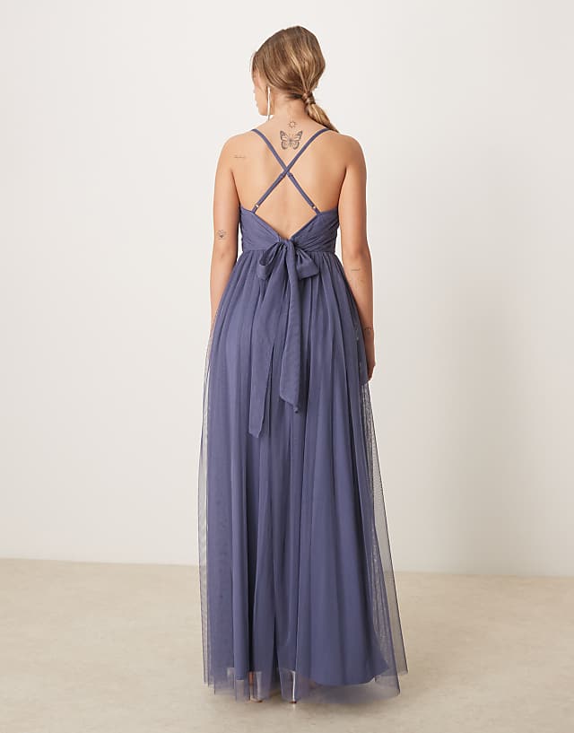 Asos Anaya Cami Maxi Bridesmaid Dress In Indigo Blue