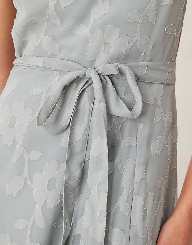 Asos Anaya Floral Burnout One Shoulder Maxi Dress In Cloud Blue