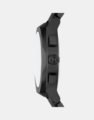 Asos Armani Exchange Chronograph Black Stainless Steel Watch In Black