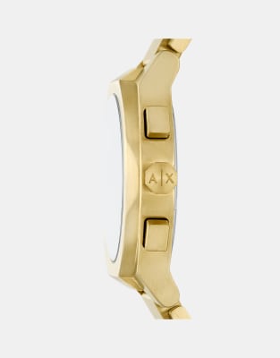 Asos Armani Exchange Chronograph Gold-tone Stainless Steel Watch In Gold