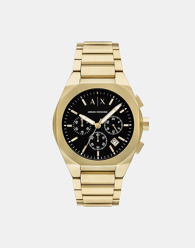asos Armani Exchange Chronograph gold-tone stainless steel watch in gold