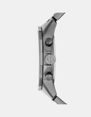 Asos Armani Exchange Chronograph Gunmetal Stainless Steel Watch In Gunmetal