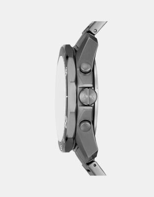 Asos Armani Exchange Chronograph Gunmetal Stainless Steel Watch In Gunmetal
