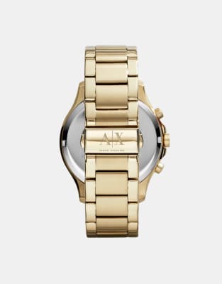 Asos Armani Exchange Men's Chronograph Gold-tone Stainless Steel Watch Ax2137 In Gold