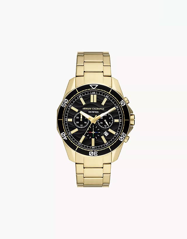 asos Armani Exchange Men's chronograph gold-tone stainless steel watch ax1958 in gold