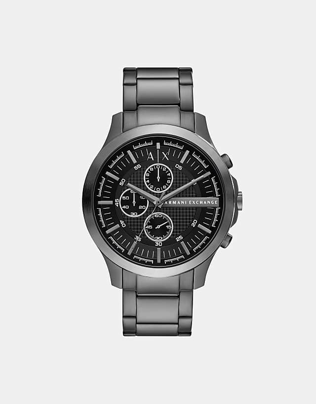 asos Armani Exchange Men's chronograph gunmetal stainless steel watch ax2454 in gunmetal