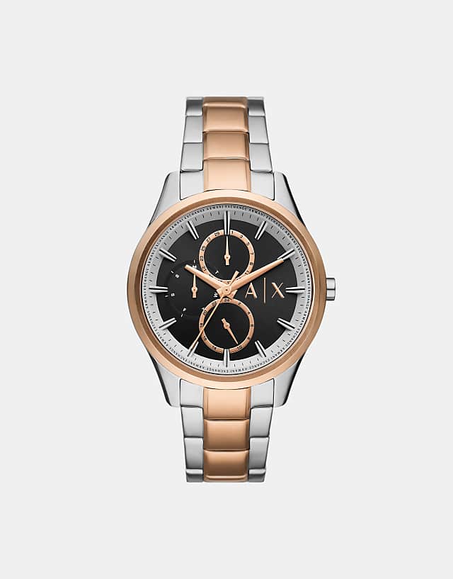 asos Armani Exchange Men's dante multifunction stainless steel watch ax1882 in rose gold silver