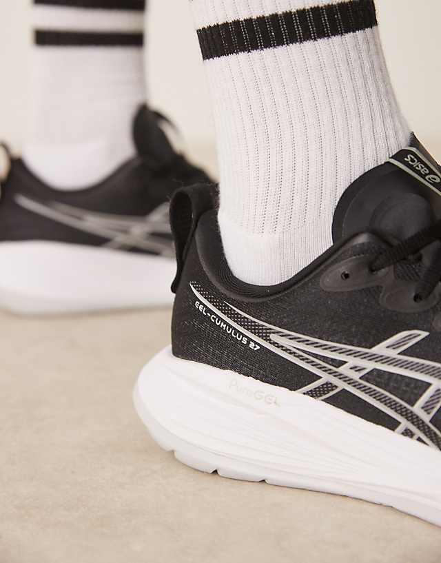 Asos Asics Gel-Cumulus 27 Running Trainers In Black And Concrete