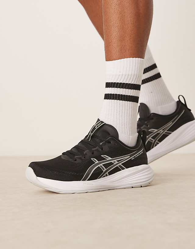 asos Asics Gel-Cumulus 27 running trainers in black and concrete