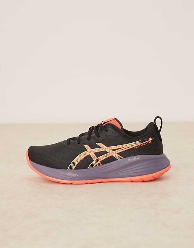 Asos Asics Gel-Cumulus 27 Running Trainers In Black And Coral Reef
