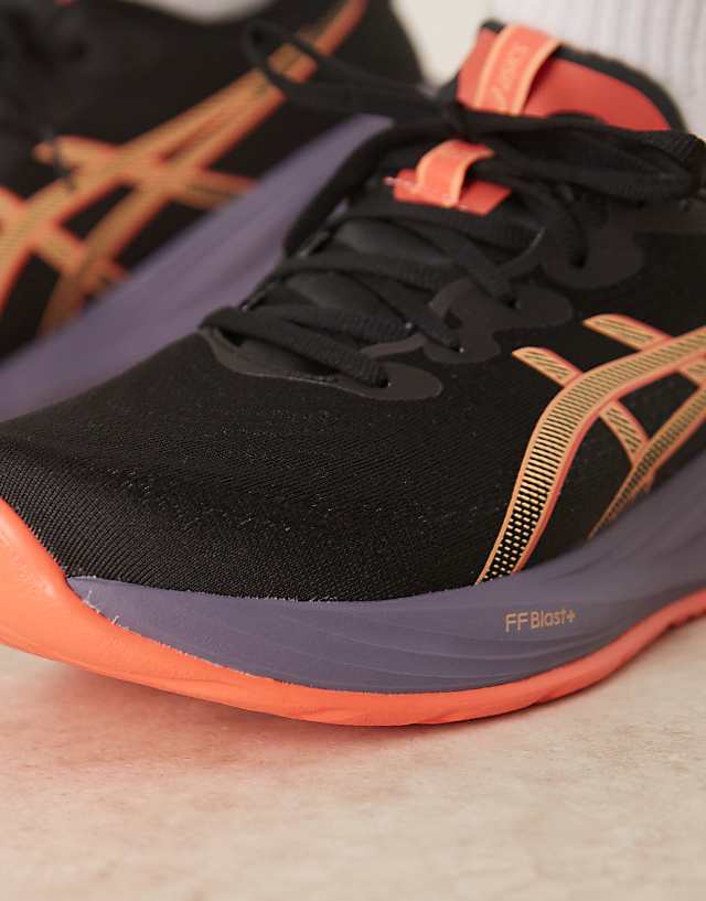 Asos Asics Gel-Cumulus 27 Running Trainers In Black And Coral Reef