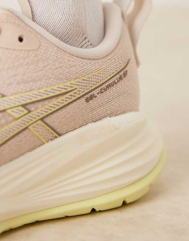 Asos Asics Gel-cumulus 27 Running Trainers In Mineral Beige And Huddle Yellow