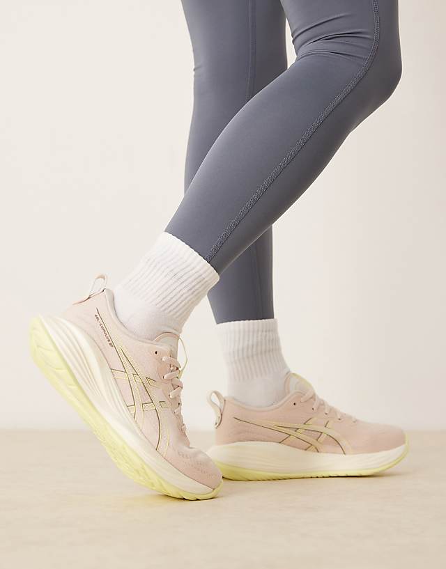 asos Asics Gel-cumulus 27 running trainers in mineral beige and huddle yellow