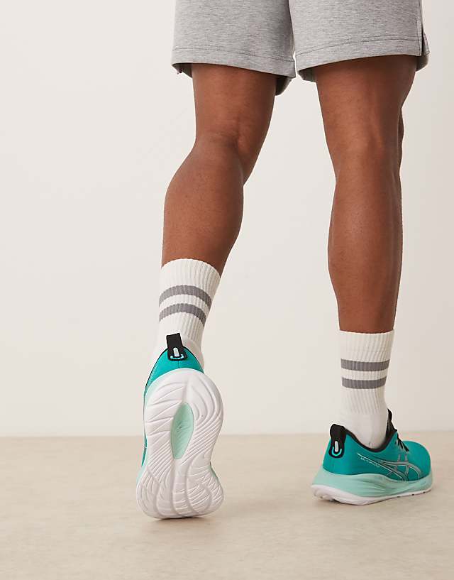 Asos Asics Gel-Cumulus 27 Running Trainers In Wave Teal And Illuminate Mint