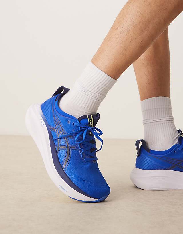 Asos Asics Gel-Nimbus 27 Running Trainers In Illusion Blue And Indigo Blue
