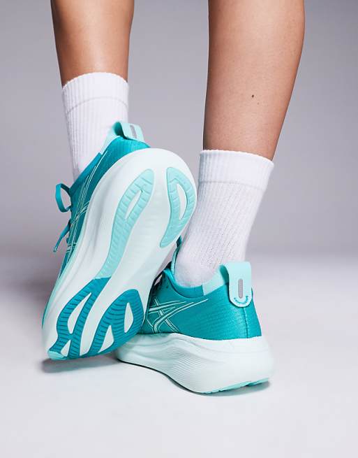 Asos Asics Gel-Nimbus 27 Running Trainers In Wave Teal And Illuminate Mint