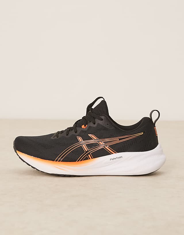 Asos Asics Gel-Pulse 16 Running Trainers In Black And Nova Orange