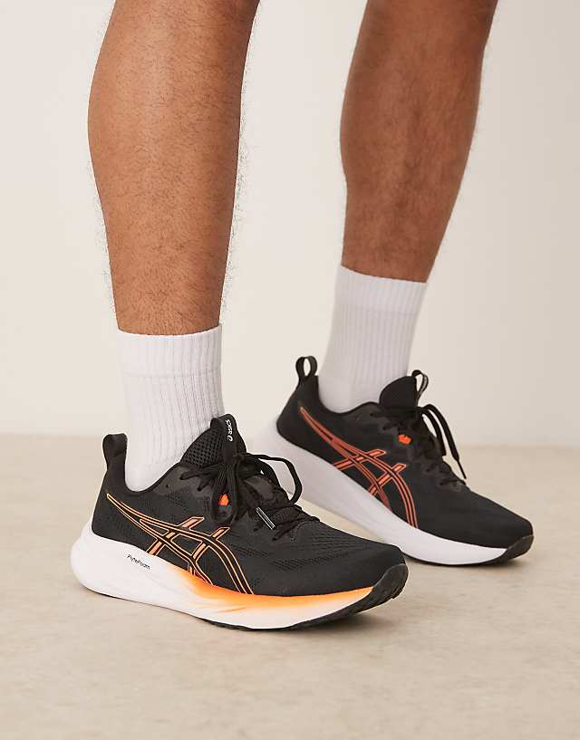 Asos Asics Gel-Pulse 16 Running Trainers In Black And Nova Orange
