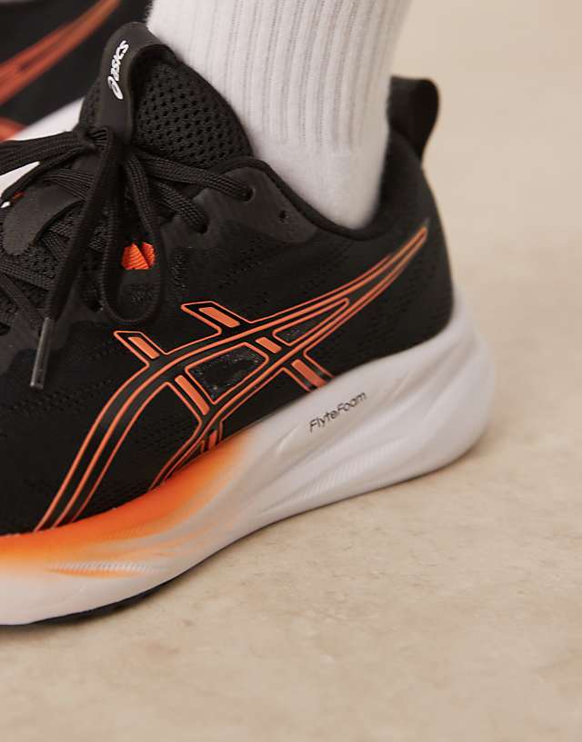 Asos Asics Gel-Pulse 16 Running Trainers In Black And Nova Orange