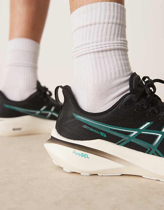 Asos Asics GT-2000 13 Running Trainers In Black And Wave Teal