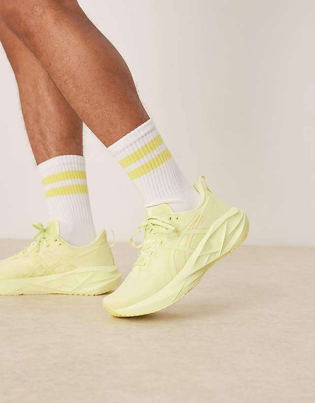 asos Asics Novablast 5 Lite-Show running trainers in lite-show and huddle yellow
