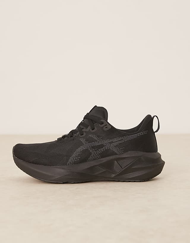 Asos Asics Novablast 5 Running Trainers In Black And Carrier Grey