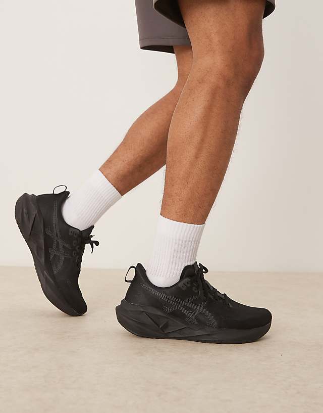 asos Asics Novablast 5 running trainers in black and carrier grey