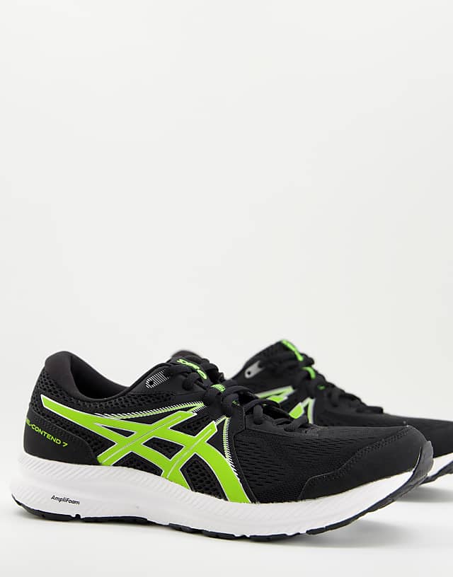 asos Asics Running Gel-Contend 7 trainers in black and green