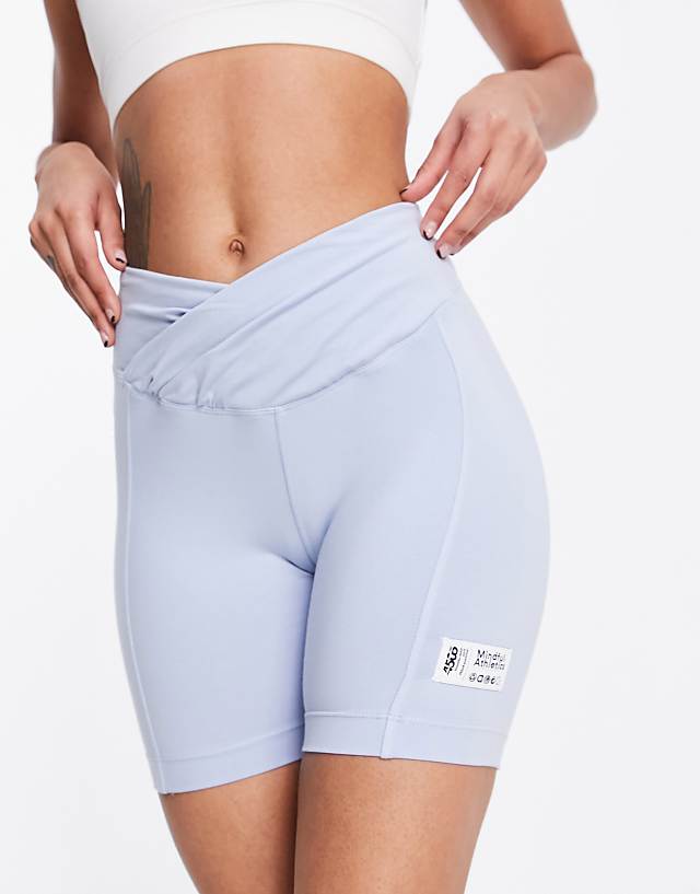 asos ASOS 4505 booty legging short with wrap waist detail in cotton - MBLUE