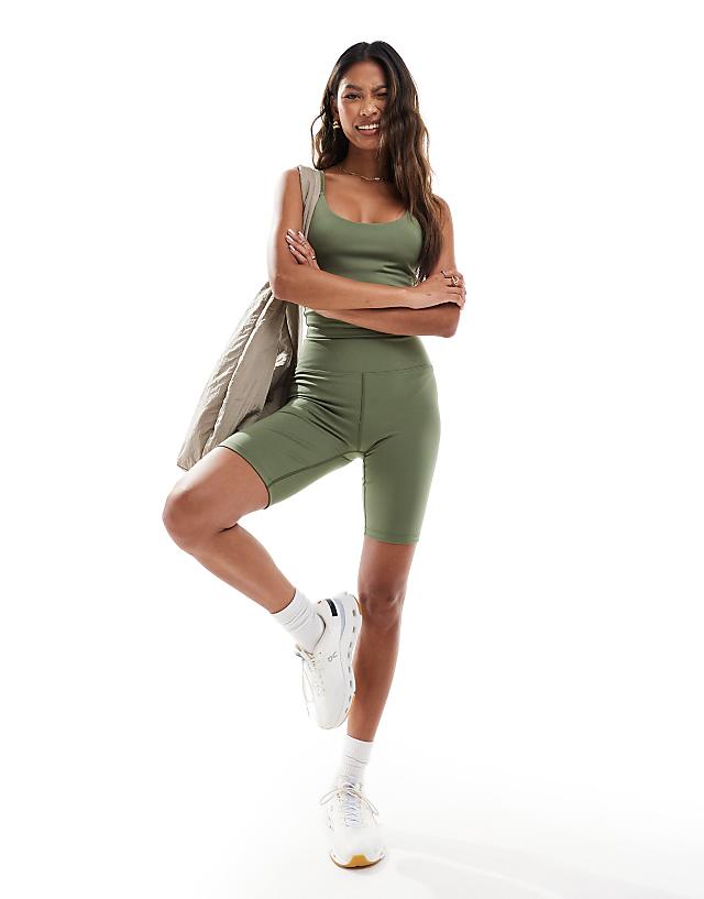 asos 4505 Icon 8 inch legging short in khaki