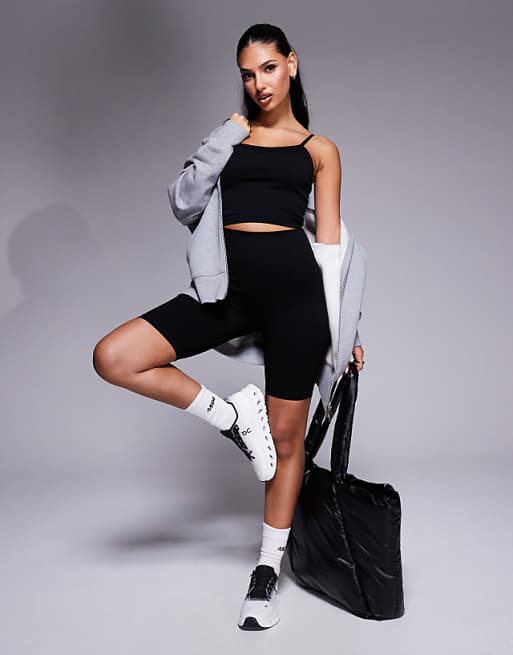 Asos 4505 Icon Seamless Rib Set In Black