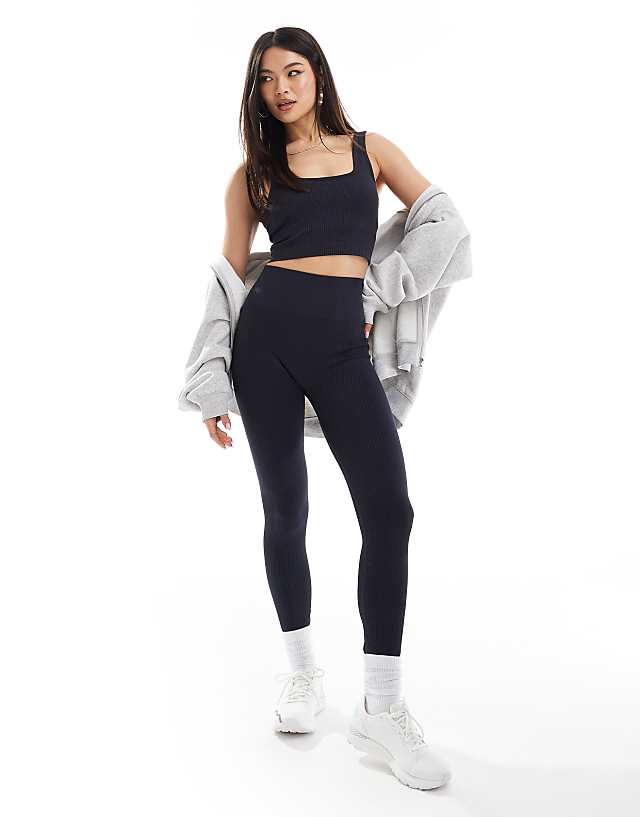 asos 4505 Icon seamless rib set in navy