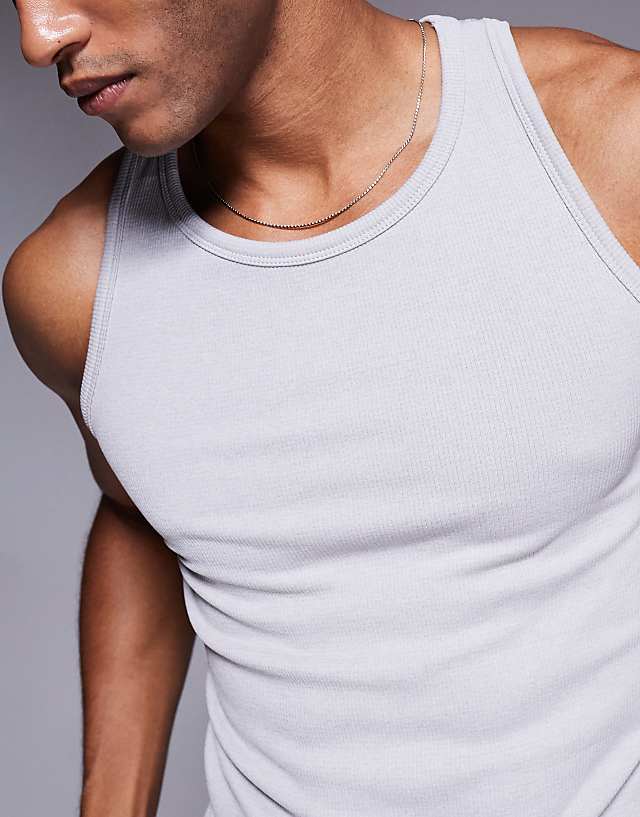 Asos 4505 Icon Seamless Rib Slim Fit Vest In Grey