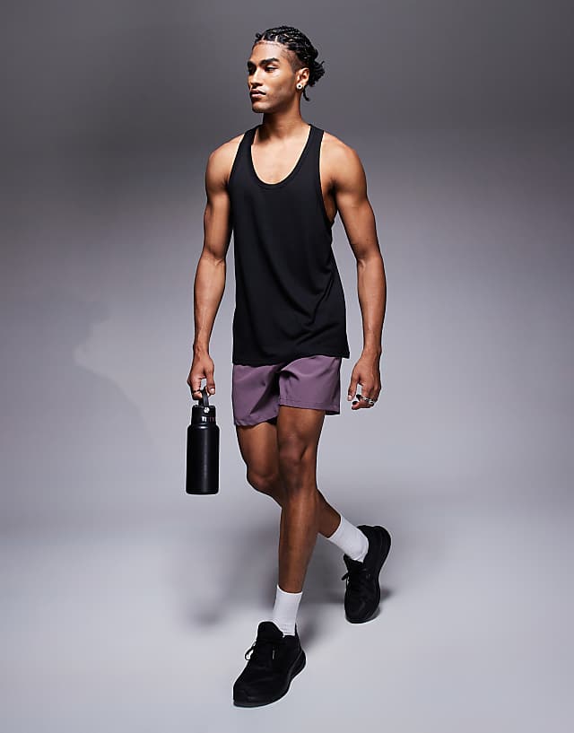 Asos 4505 Quick Dry Mesh Running Vest In Black