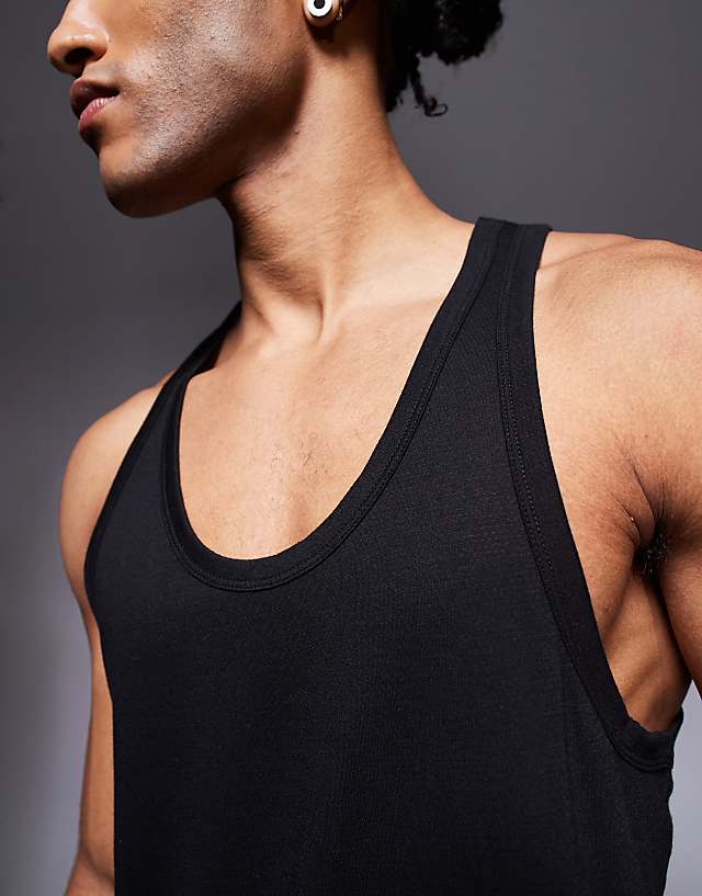 Asos 4505 Quick Dry Mesh Running Vest In Black