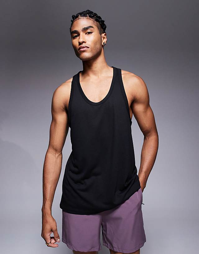 asos 4505 quick dry mesh running vest in black